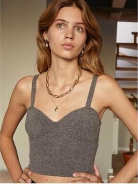 Aritzia Wilfred Sicily Bustier Tank Top - Charcoal -